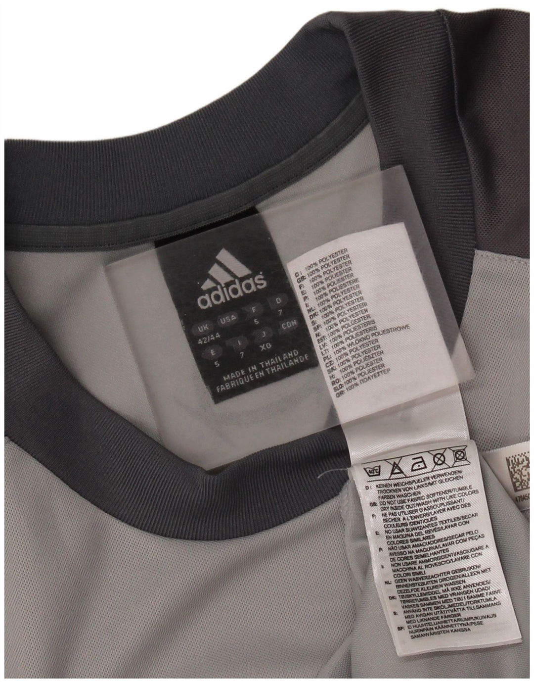 ADIDAS Mens Climalite Graphic T-Shirt Top UK 42/44 Large Grey Colourblock