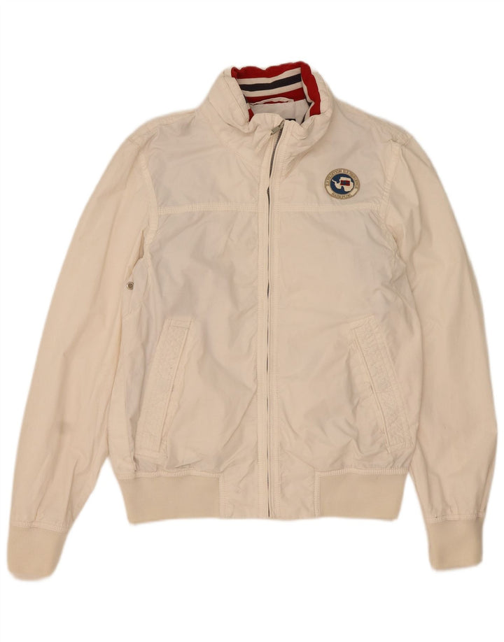 NAPAPIJRI Mens Bomber Jacket UK 38 Medium White Cotton