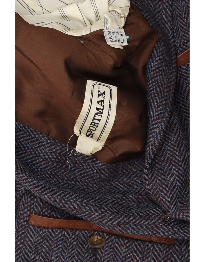 Sportmax Womens Country Wear Blazer Jacket IT 44 Medium Navy Blue