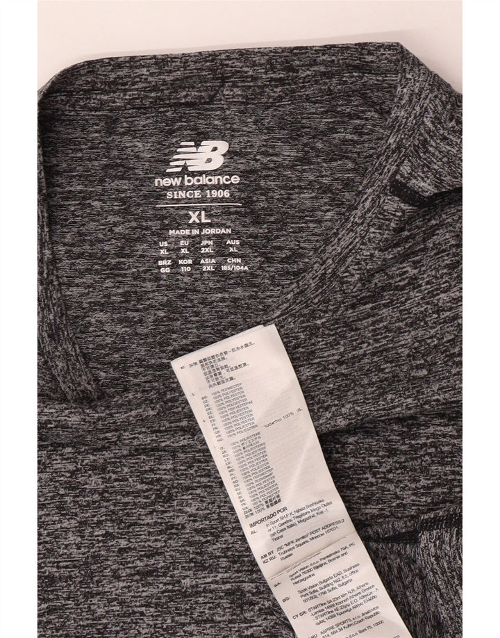 New Balance Mens T-Shirt Top XL Grey Flecked Polyester