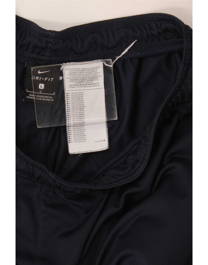 Nike Mens Dri Fit Tracksuit Trousers Large Navy Blue Polyester