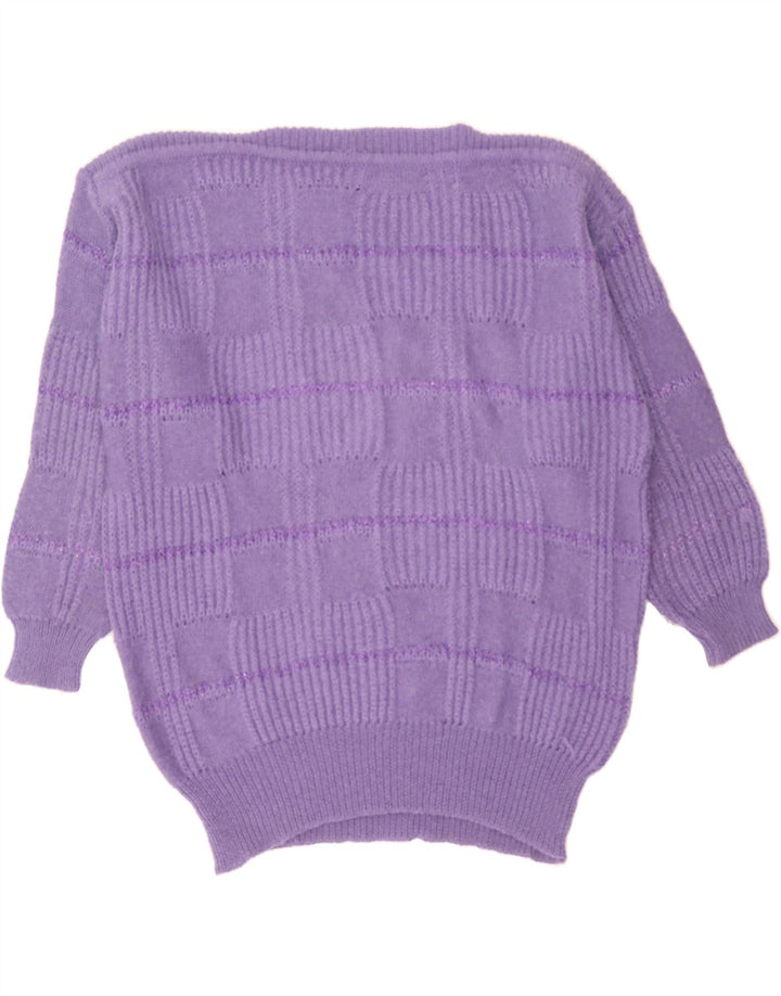 VINTAGE Womens Boat Neck Jumper Sweater IT 42 Medium Purple Polyamide Vintage Vintage and Second-Hand Vintage from Messina Hembry 