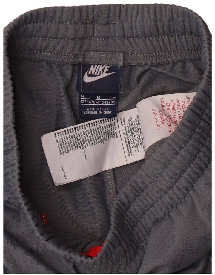 NIKE Boys Tracksuit Trousers 10-11 Years Medium Grey Polyester