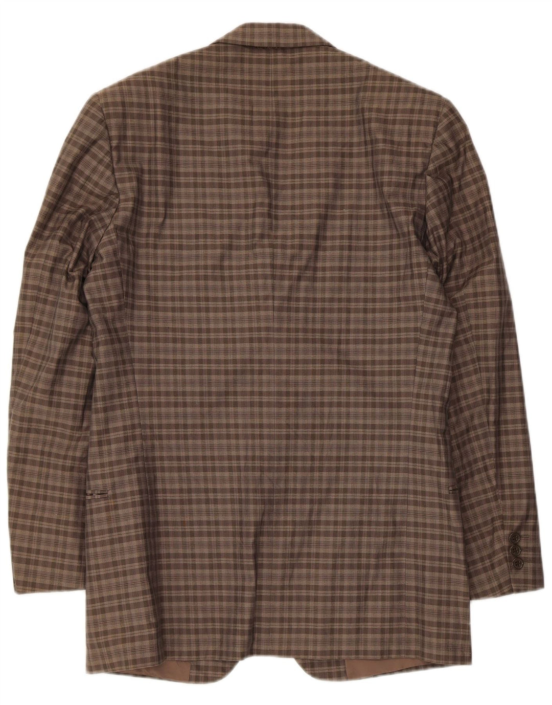Giorgio Armani Mens 2 Button Blazer Jacket UK 34 XS Brown Check