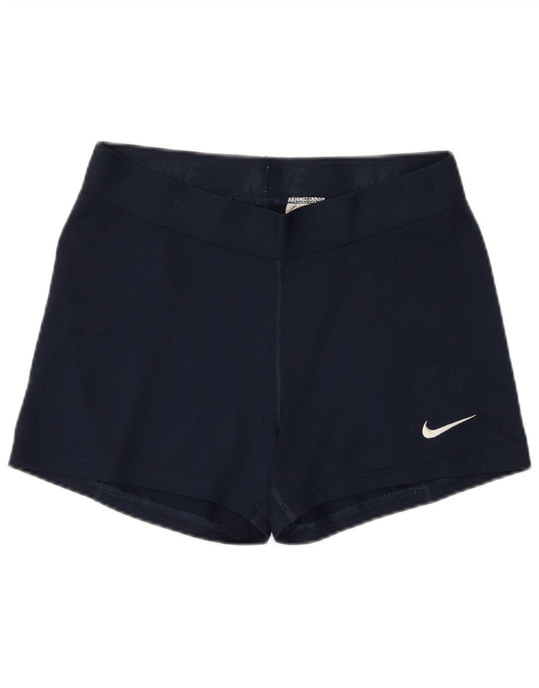NIKE Womens Dri Fit Sport Shorts UK 14 Large  Navy Blue Polyester