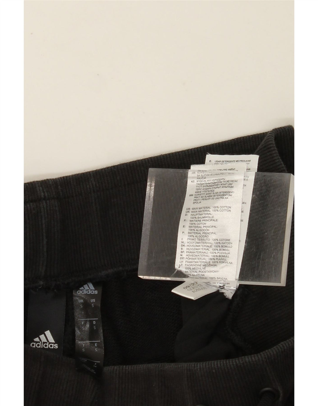 ADIDAS Womens Graphic Tracksuit Trousers Joggers UK 10 Small  Black Cotton