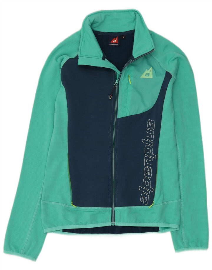 Alpenplus Womens Tracksuit Top Jacket UK 10 Small Turquoise Colourblock