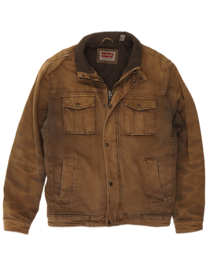 Levi's Mens Windbreaker Jacket UK 40 Large Brown Cotton
