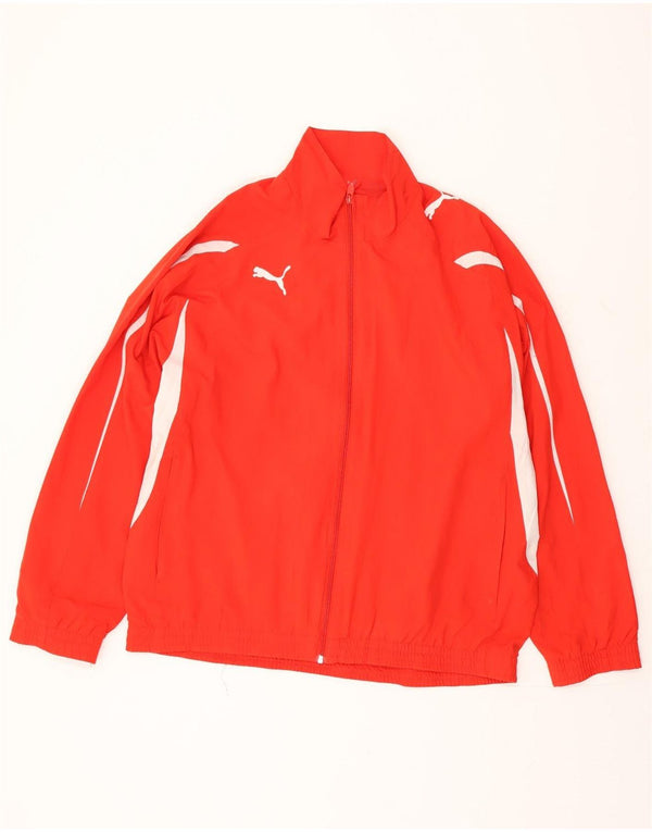 Puma Mens Tracksuit Top Jacket Large Red Colourblock Polyester