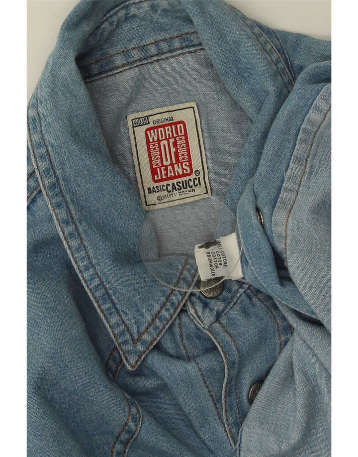 Casucci Mens Denim Shirt Medium Blue Cotton