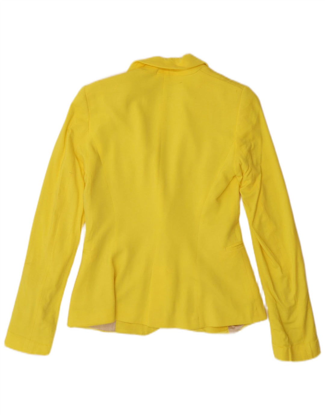 Zara Womens 1 Button Blazer Jacket UK 6 XS Yellow Viscose