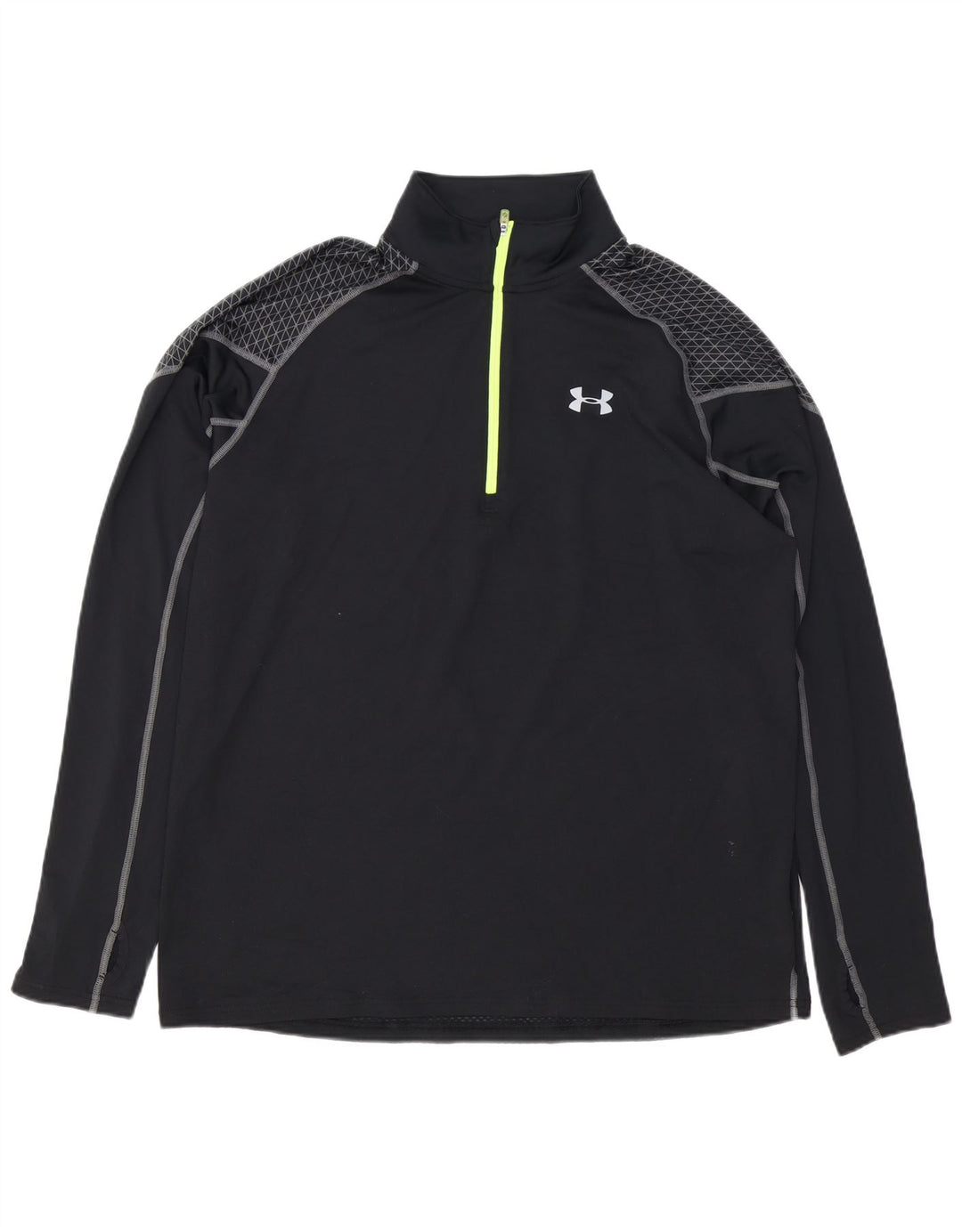 UNDER ARMOUR Mens Cold Gear Zip Neck Pullover Tracksuit Top XL Black