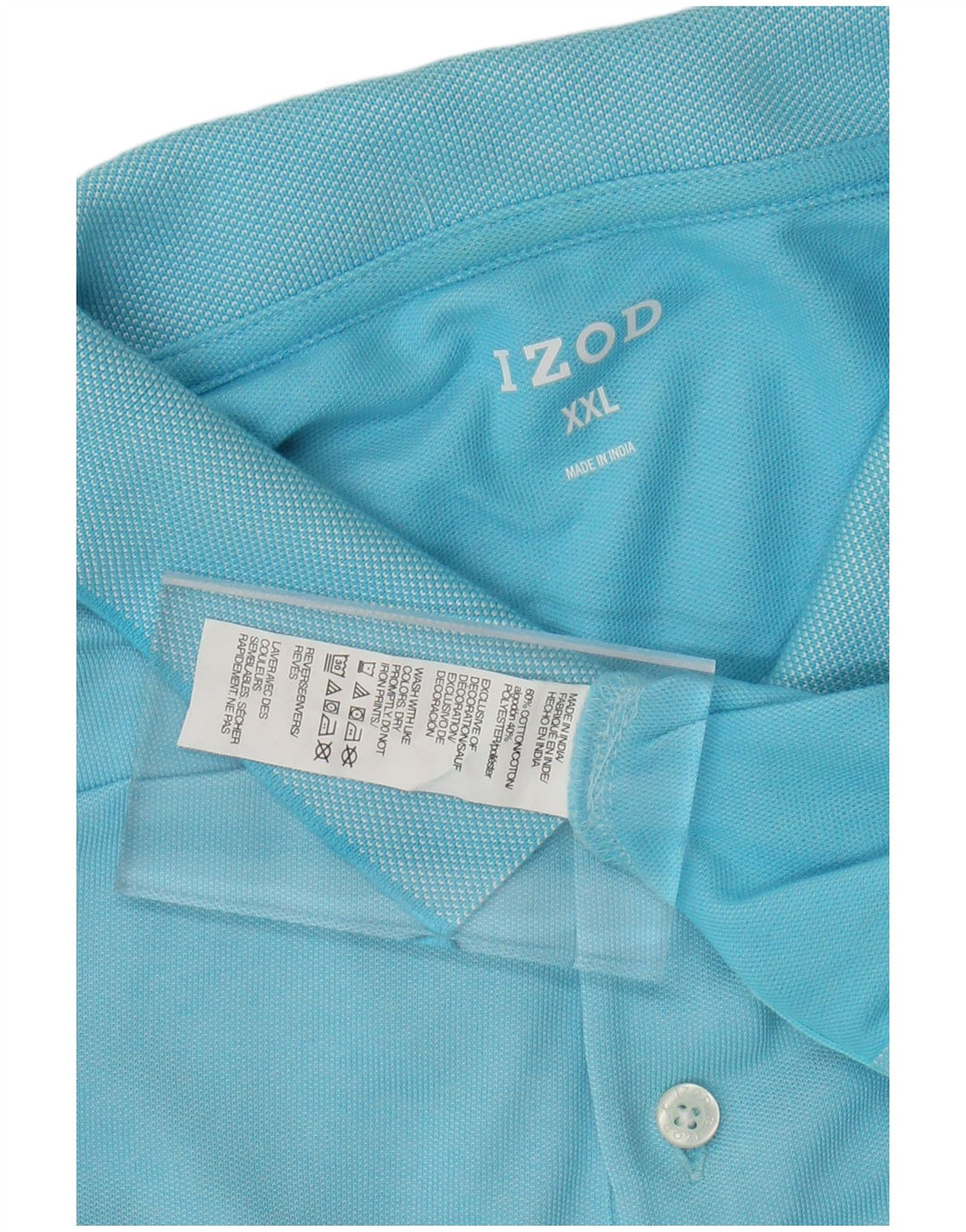 IZOD Mens Polo Shirt 2XL Blue Cotton