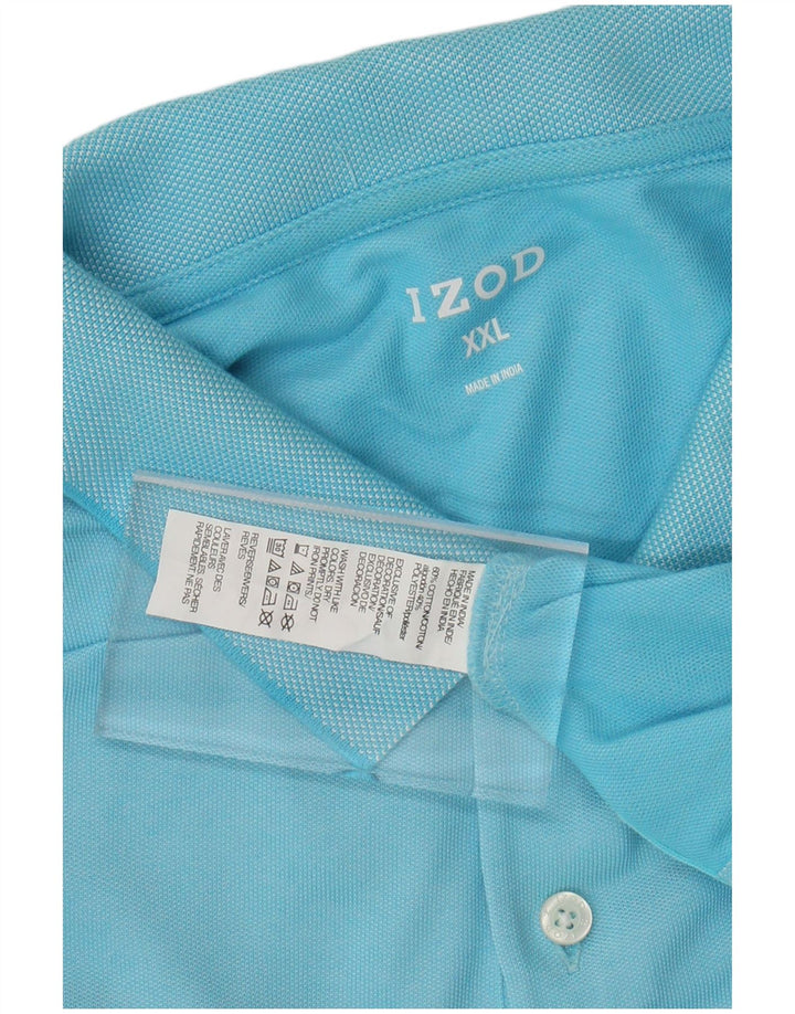 IZOD Mens Polo Shirt 2XL Blue Cotton