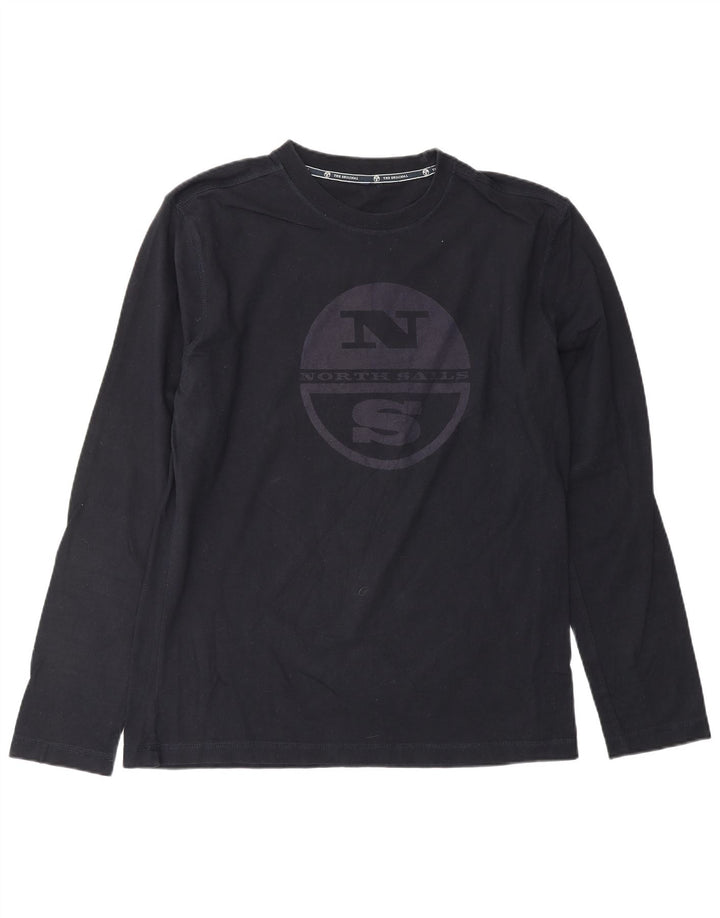 NORTH SAILS Mens Graphic Top Long Sleeve Large Navy Blue Cotton