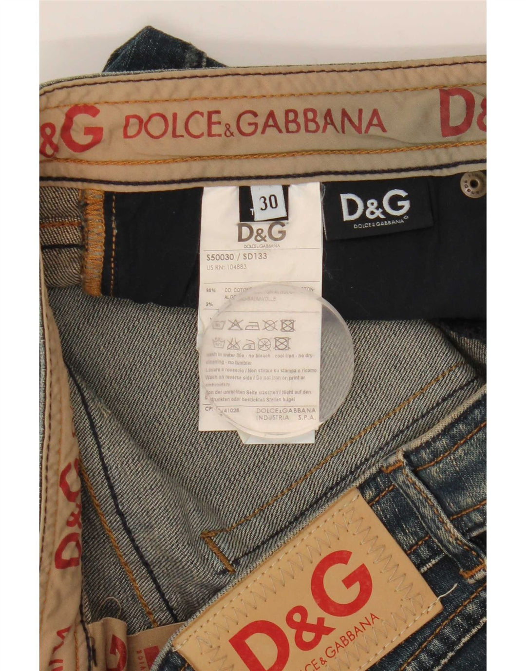 Dolce & Gabbana Womens Bootcut Jeans W30 L30 Blue Cotton