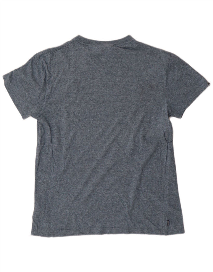 Superdry Mens T-Shirt Top Medium Blue Flecked Cotton