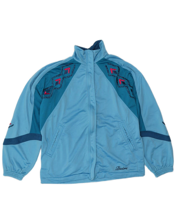 Diadora Womens Graphic Tracksuit Top Jacket IT 40 Medium Blue Colourblock