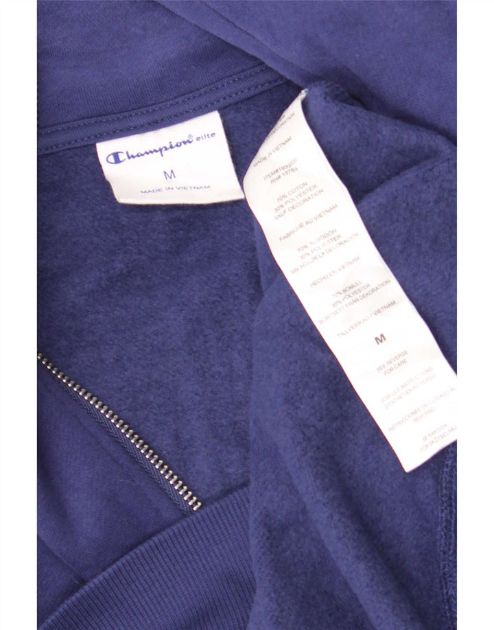 Champion Womens Oversized Zip Neck Sweatshirt Jumper UK 14 Medium Navy Blue