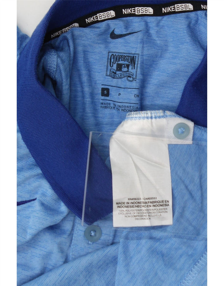 NIKE Mens Cooperstown Graphic Polo Shirt Small Blue Polyester Vintage Nike and Second-Hand Nike from Messina Hembry 