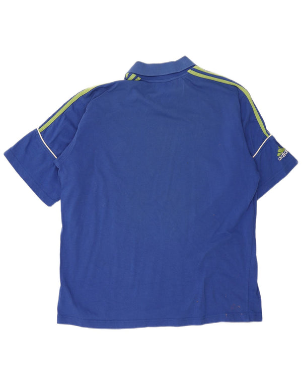 Adidas Mens Polo Shirt UK 44/46 Large Blue Cotton