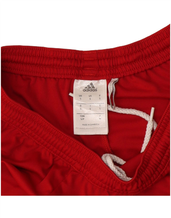 Adidas Mens Climalite Sport Shorts Small  Red Colourblock Polyester