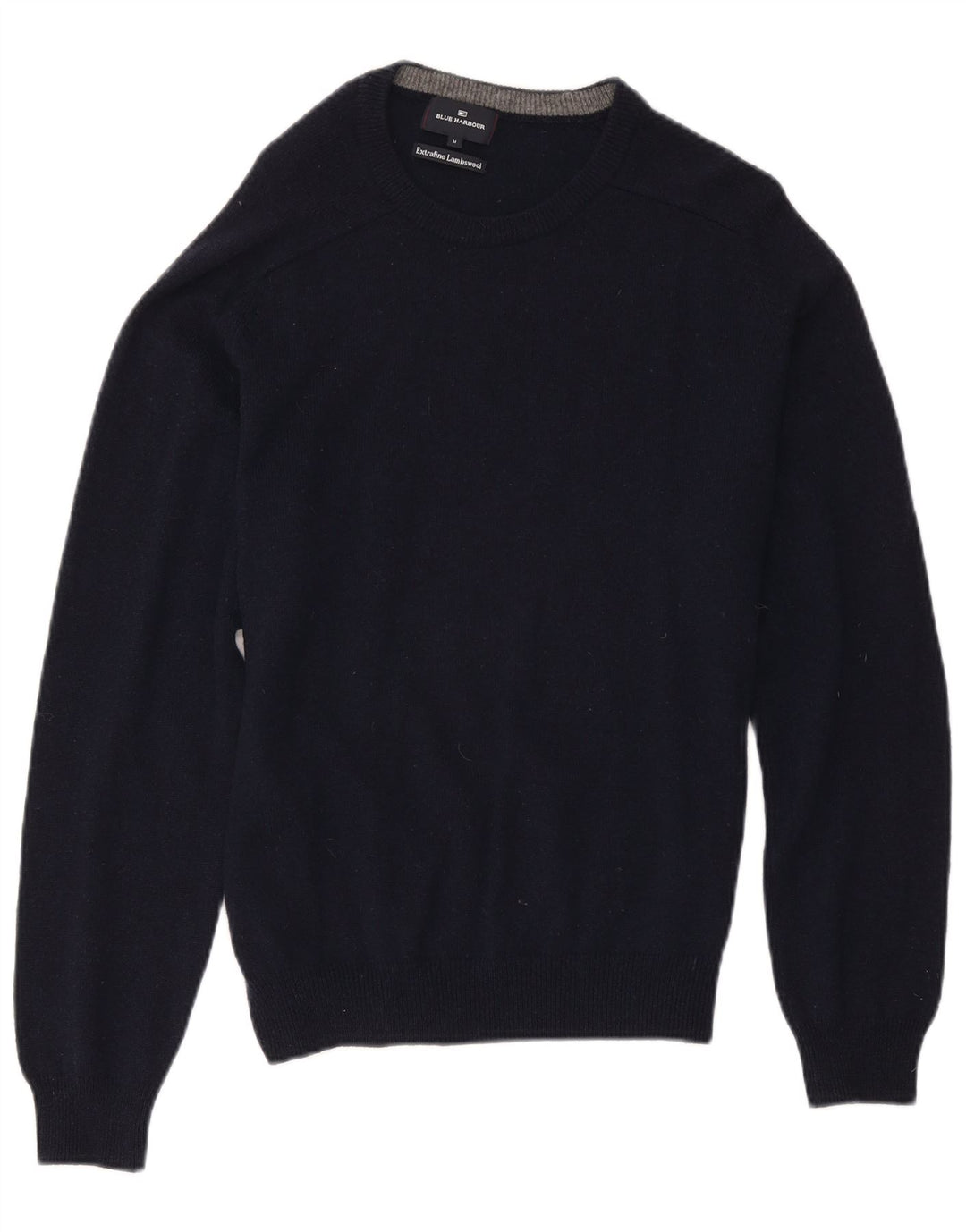 Marks & Spencer Mens Blue Harbour Crew Neck Jumper Sweater Medium Navy Blue