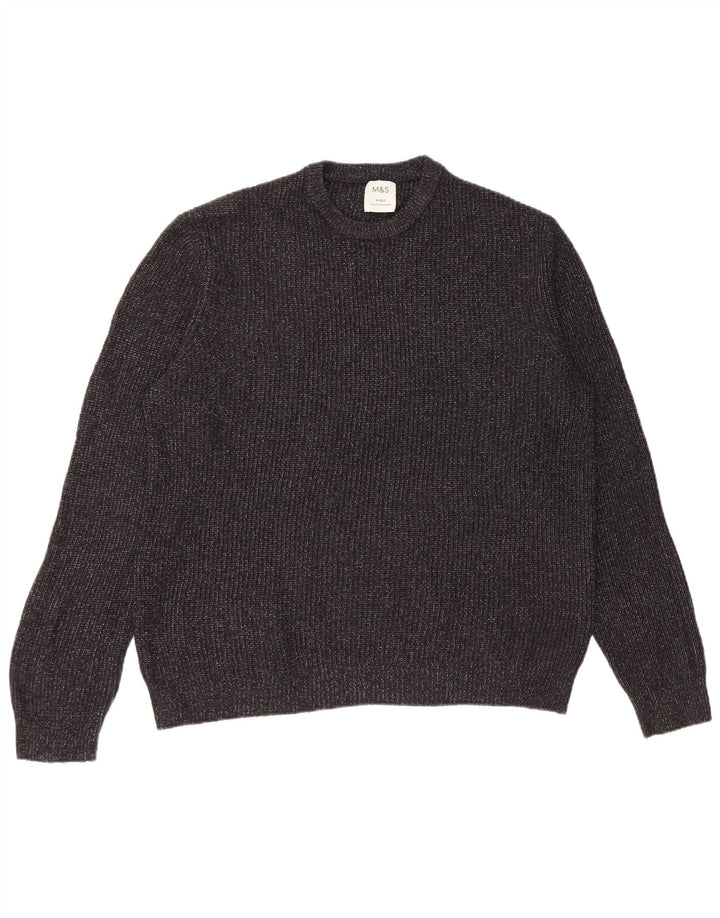 Marks & Spencer Mens Crew Neck Jumper Sweater Medium Navy Blue Flecked