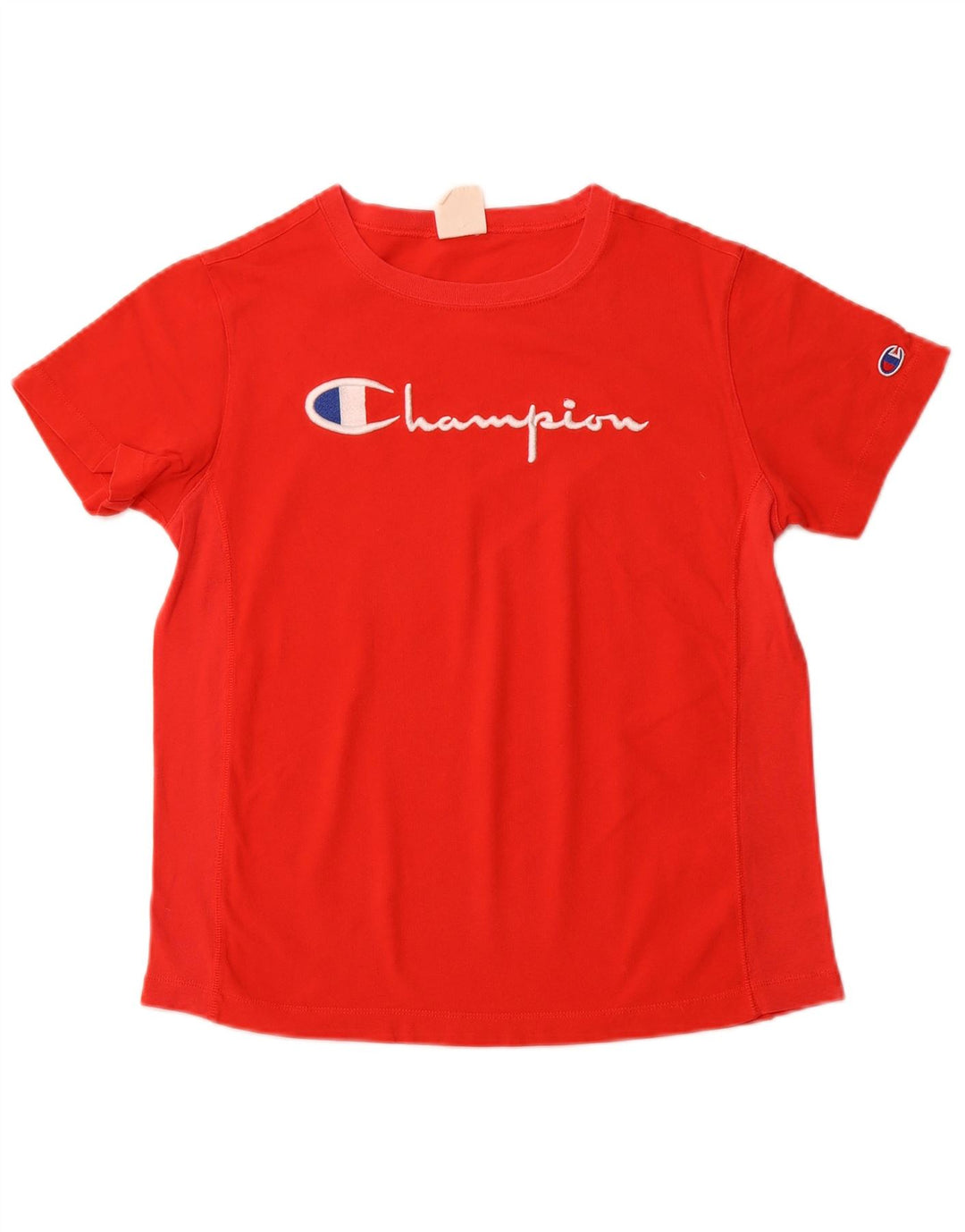 CHAMPION Womens Graphic T-Shirt Top UK 12 Medium Red Cotton