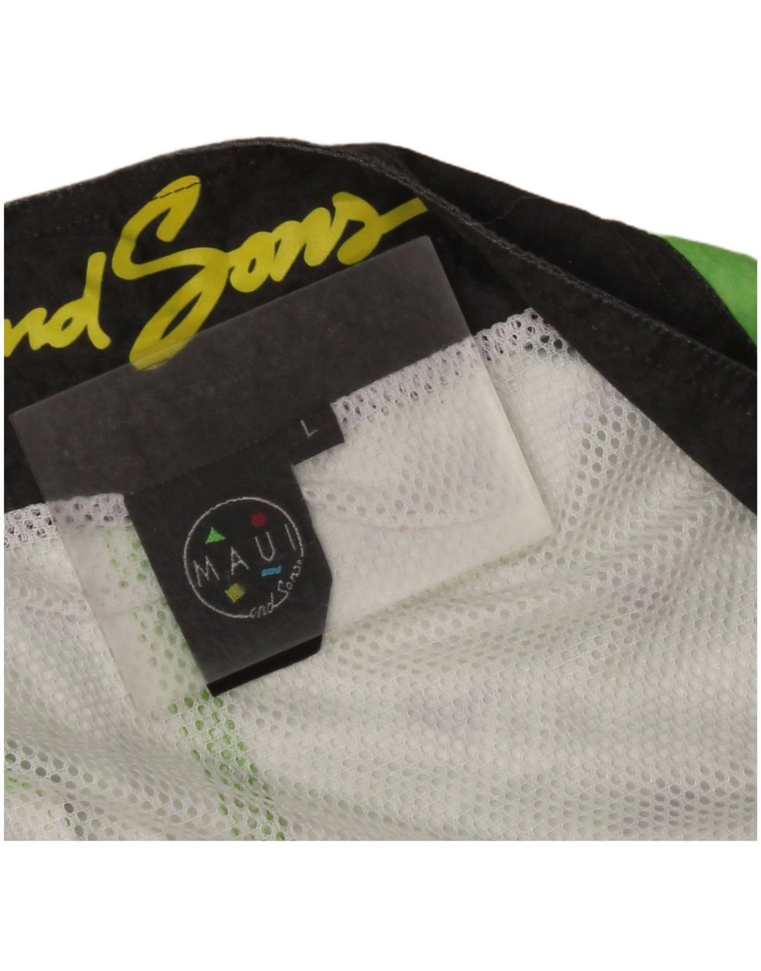 MAUI AND SONS Mens Graphic Swimming Shorts Medium  Green Cotton