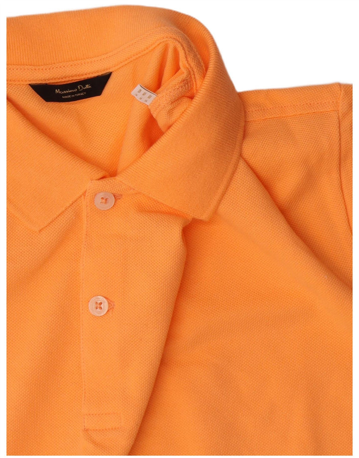 Massimo Dutti Mens Polo Shirt Medium Orange Cotton