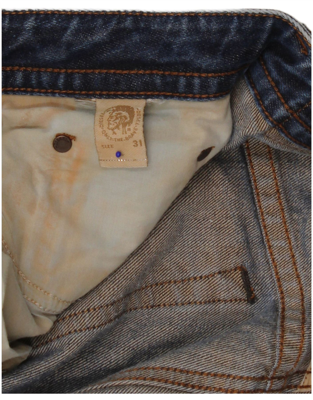 Diesel Mens Thavar Distressed Straight Jeans W31 L27 Blue