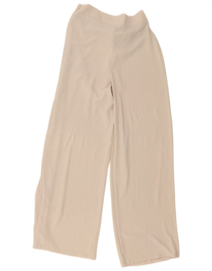 Zara Womens Wide Leg Wrap Trousers Medium W26 L30 Beige Polyester