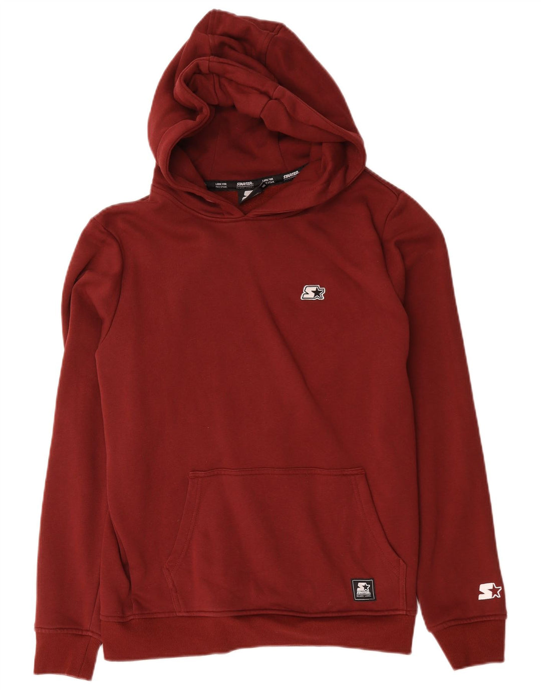 Starter Mens Hoodie Jumper Medium Burgundy Cotton