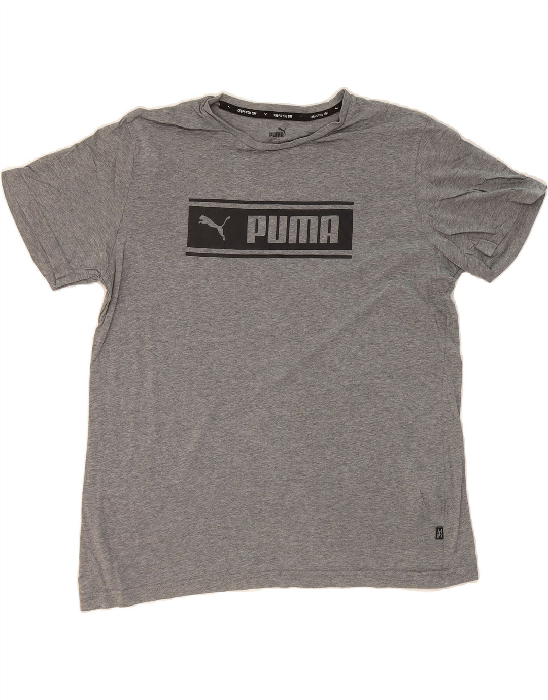 PUMA Mens Graphic T-Shirt Top Large Grey Vintage Puma and Second-Hand Puma from Messina Hembry 