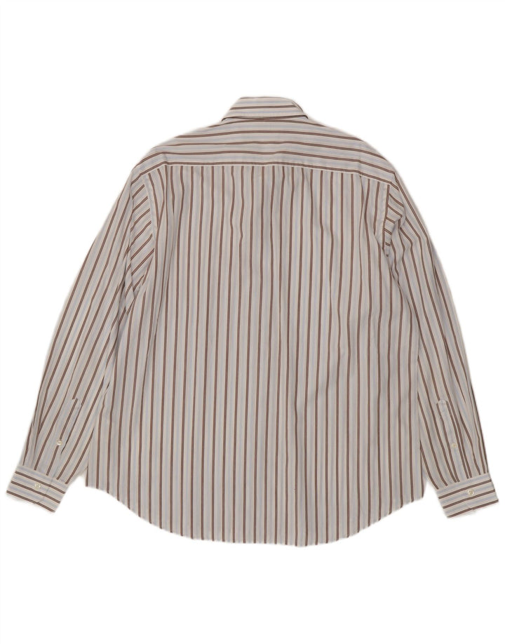 CARRERA Mens Shirt XL Blue Pinstripe Cotton