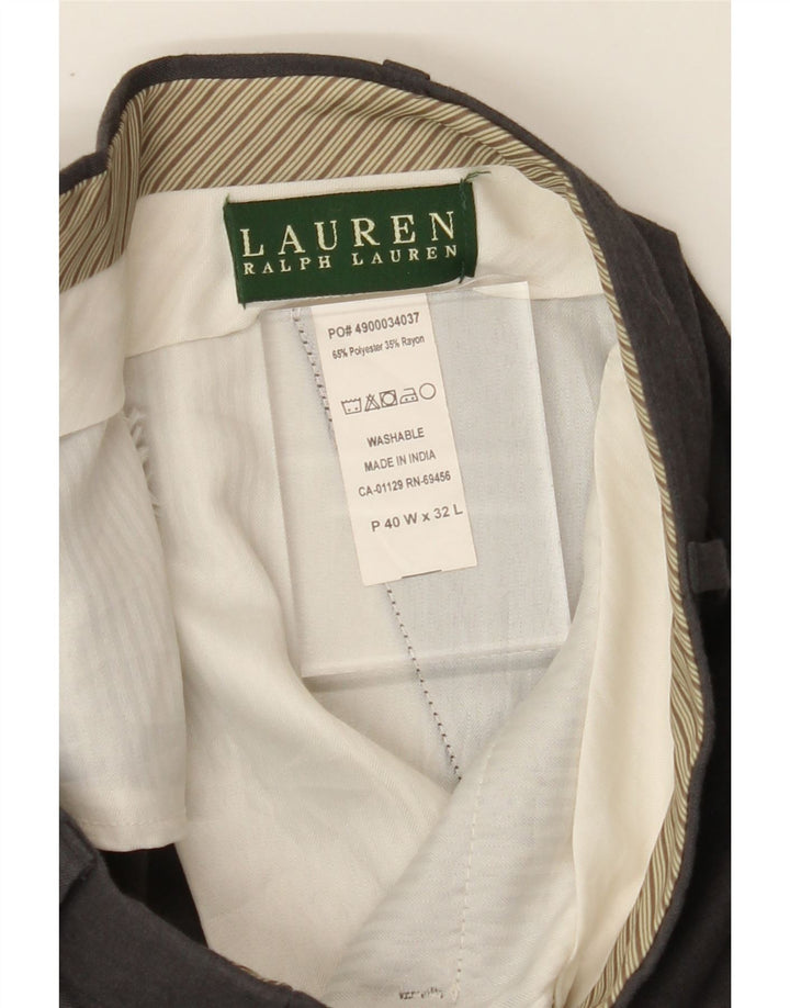 RALPH LAUREN Mens Straight Suit Trousers W40 L32 Grey Polyester Vintage Ralph Lauren and Second-Hand Ralph Lauren from Messina Hembry 
