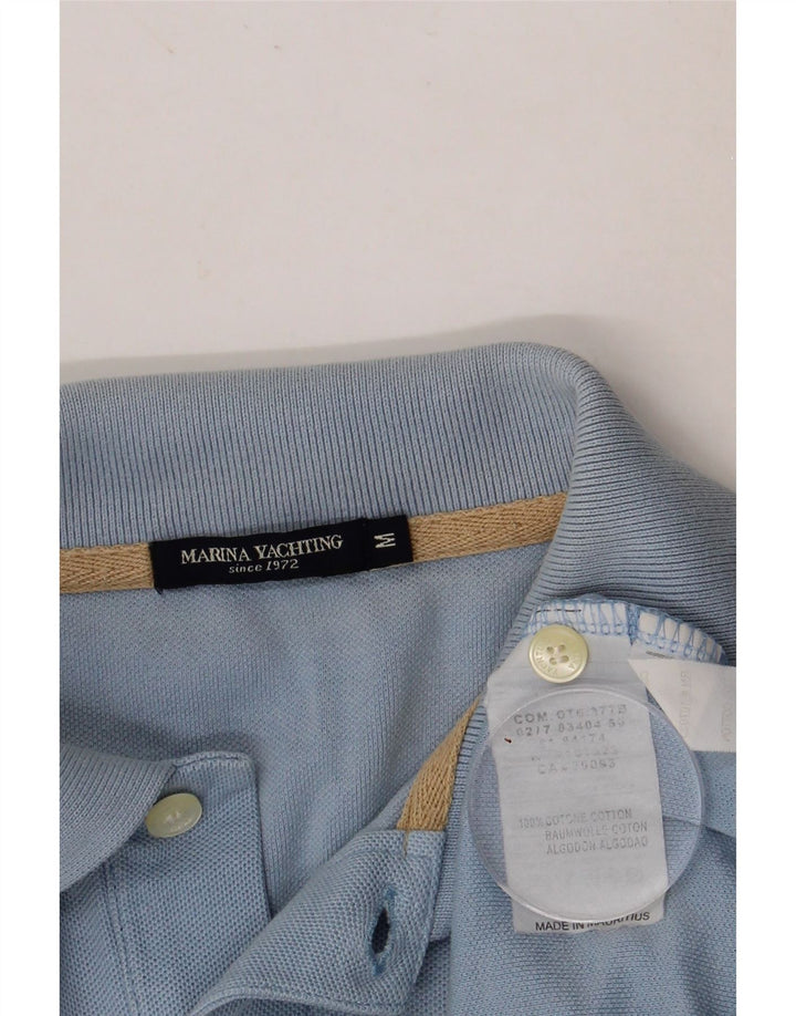 MARINA YACHTING Mens Polo Shirt Medium Blue Cotton