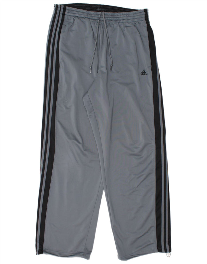 ADIDAS Mens Tracksuit Trousers Large Grey Colourblock