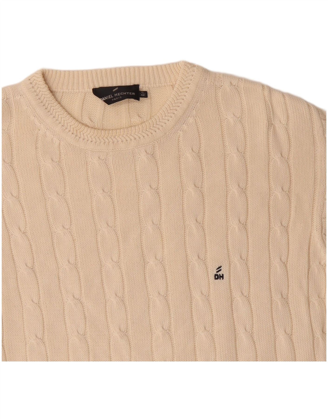 DANIEL HECHTER Mens Crew Neck Jumper Sweater EU 48 Medium Beige