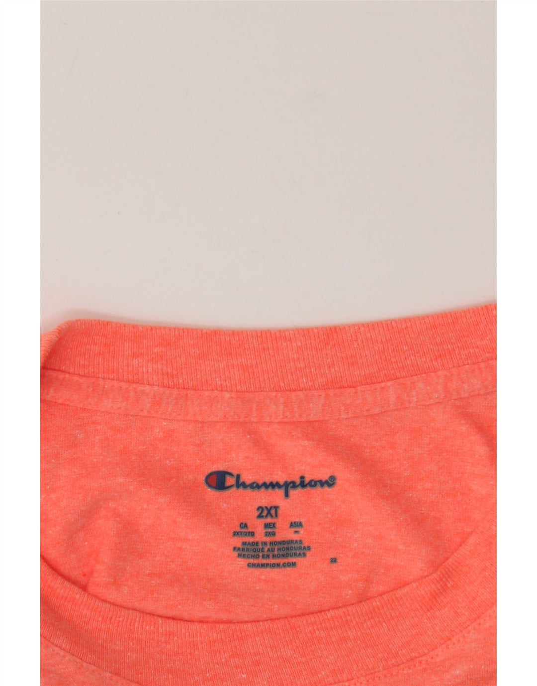 CHAMPION Womens Crop Graphic T-Shirt Top UK 20 2XL Orange Flecked