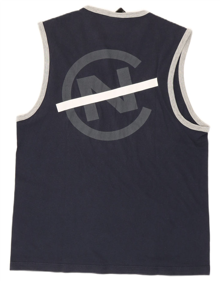 Nautica Mens Graphic Vest Top Small Navy Blue Cotton