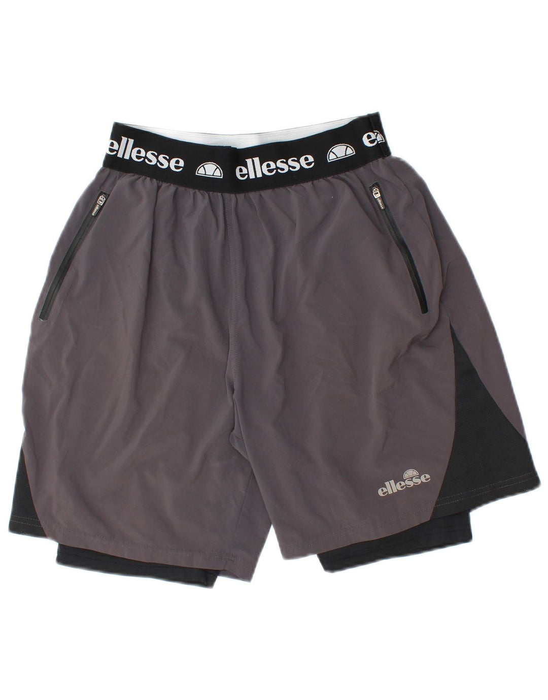 ELLESSE Mens Graphic Sport Shorts Medium  Grey Colourblock