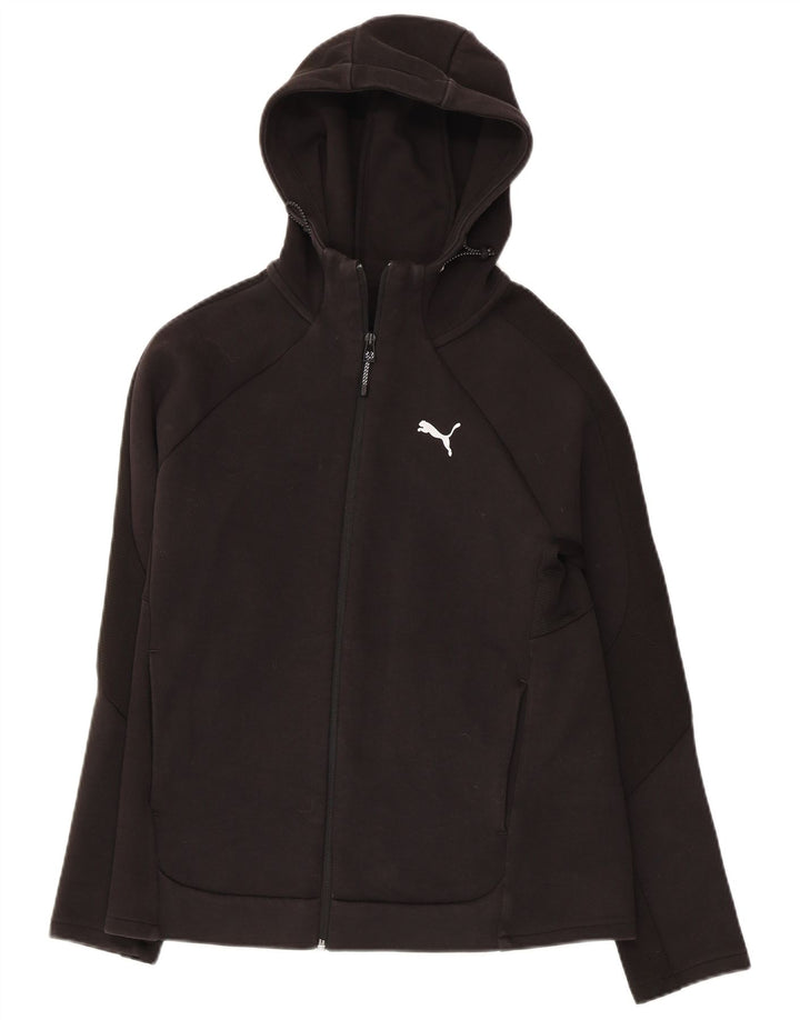 PUMA Womens Zip Hoodie Sweater UK 10 Small Black Polyester
