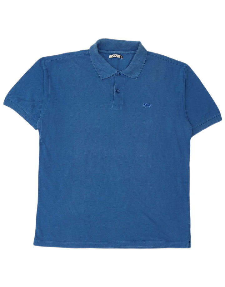 ASICS Mens Polo Shirt XL Blue Cotton