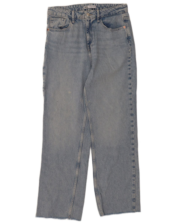 Zara Womens High Waist Straight Jeans EU 40 Medium W30 L30 Blue Cotton