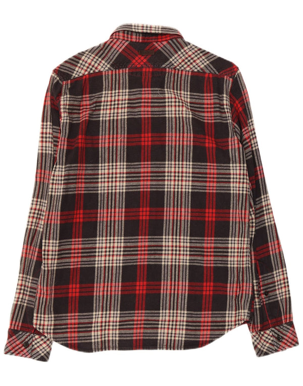 Marlboro Classics Mens Checked Slim Fit Flannel Shirt Large Black Check