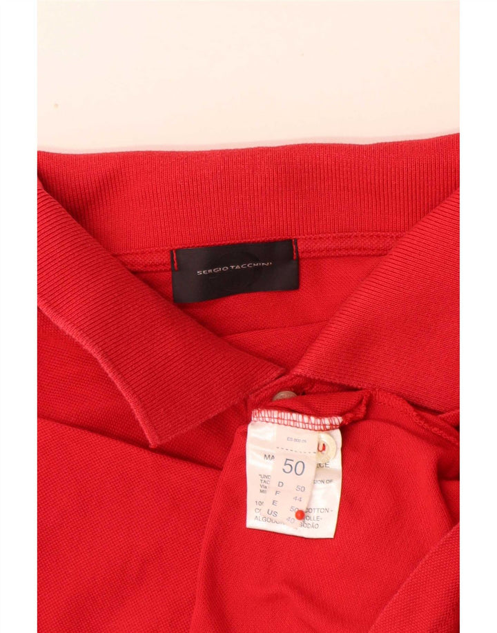 Sergio Tacchini Mens Regular Fit Polo Shirt IT 50 Medium Red Cotton