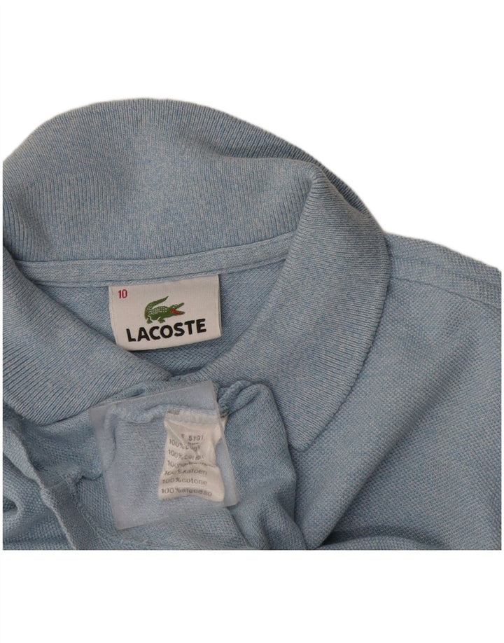 Lacoste Boys Polo Shirt 9-10 Years Blue Cotton