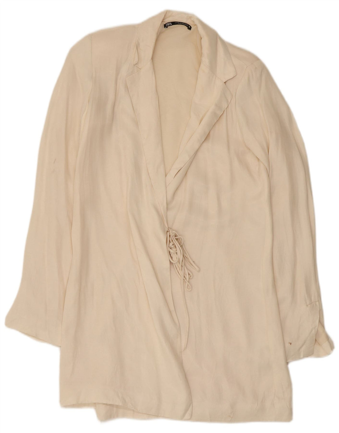 Zara Womens Overcoat UK 6 XS Off White Viscose